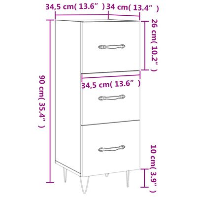 vidaXL Sideboard Grey Sonoma 34.5x34x90 cm Engineered Wood