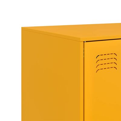 vidaXL Highboard Mustard Yellow 67x39x95 cm Steel