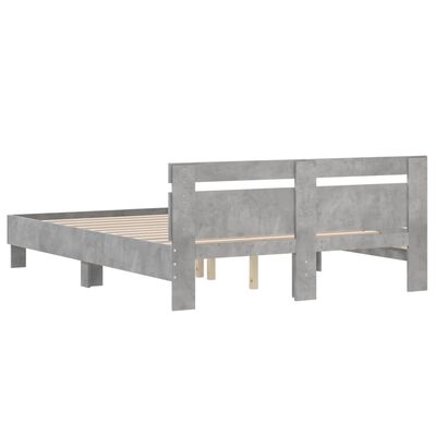 vidaXL Bed Frame without Mattress Concrete Grey 140x200 cm