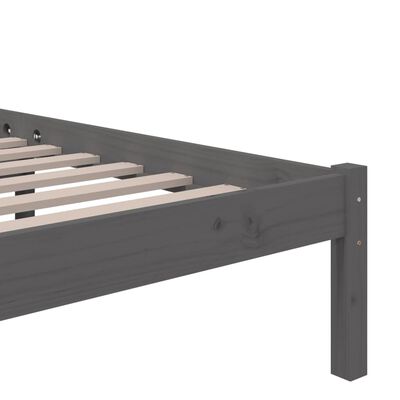 vidaXL Bed Frame without Mattress Grey Solid Wood 120x200 cm