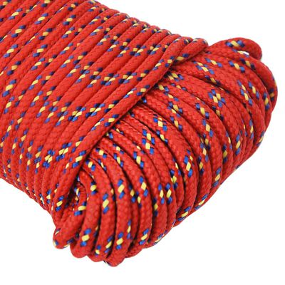 vidaXL Boat Rope Red 3 mm 50 m Polypropylene