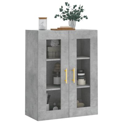 vidaXL Wall Mounted Cabinet Concrete Grey 69.5x34x90 cm