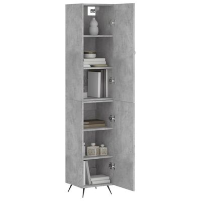 vidaXL Highboard Concrete Grey 34.5x34x180 cm Engineered Wood