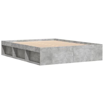 vidaXL Bed Frame without Mattress Concrete Grey 140x190 cm