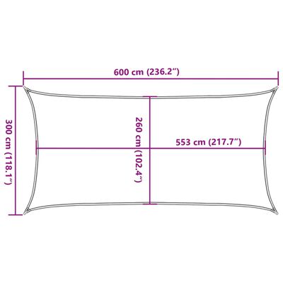 vidaXL Sun Shade Sail Sand 6x3 m 100% Polyester Oxford