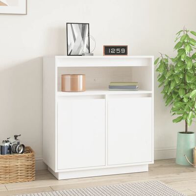 vidaXL Sideboard White 70x34x80 cm Solid Wood Pine