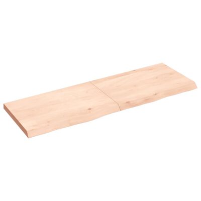 vidaXL Table Top 120x40x(2-4) cm Untreated Solid Wood Oak