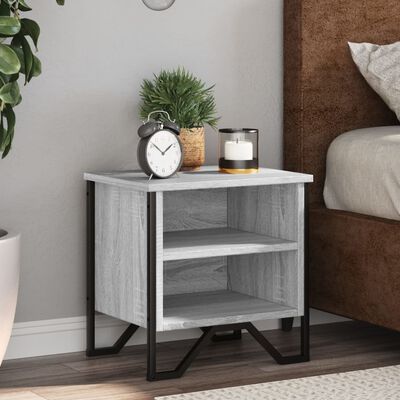 vidaXL Bedside Cabinet Grey Sonoma 2 pcs 40x30x40 cm Engineered Wood