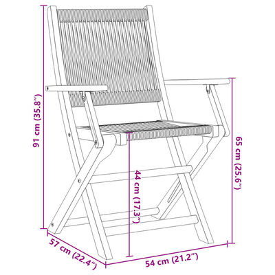 vidaXL Garden Chairs 2 pcs Black Solid Wood Acacia and Polypropylene