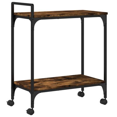 vidaXL Kitchen Trolley Smoked Oak 60.5x31x72.5 cm Engineered Wood