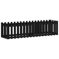 vidaXL Garden Raised Bed with Fence Design Black 200x50x50 cm Solid Wood Pine