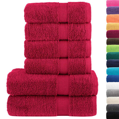 vidaXL 6 Piece Premium Towel Set SOLUND Red 600 gsm