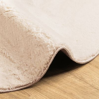 vidaXL Rug HUARTE Short Pile Soft and Washable Beige Ø 80 cm