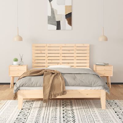 vidaXL Wall Headboard 126x3x63 cm Solid Wood Pine