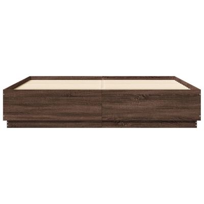 vidaXL Bed Frame without Mattress Brown Oak 180x200 cm Super King