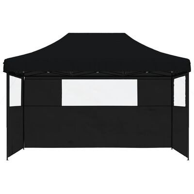 vidaXL Foldable Party Tent Pop-Up with 3 Sidewalls Black