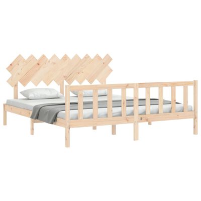 vidaXL Bed Frame without Mattress Super King Size Solid Wood Pine