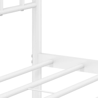 vidaXL Metal Bed Frame without Mattress with Footboard White 150x200 cm King Size