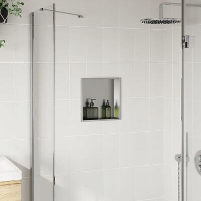 vidaXL Shower Niche Brushed Silver 32x32x9 cm Stainless Steel