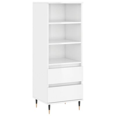 vidaXL Highboard High Gloss White 40x36x110 cm Engineered Wood