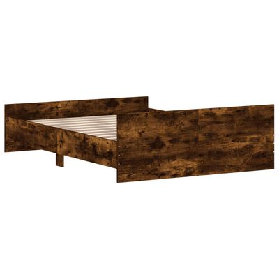 vidaXL Bed Frame without Mattress Smoked Oak 135x190 cm Double