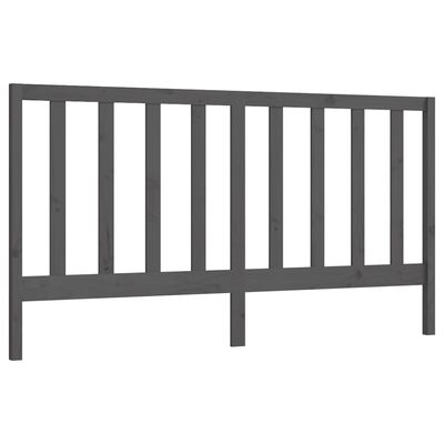 vidaXL Bed Headboard Grey 186x4x100 cm Solid Wood Pine