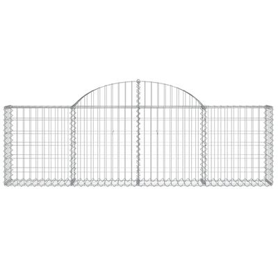 vidaXL Arched Gabion Basket 200x30x60/80 cm Galvanised Iron