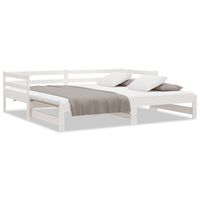 vidaXL Day Bed with Trundle without Mattress White 80x200 cm Solid Wood