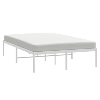 vidaXL Metal Bed Frame without Mattress White 135x190 cm Double