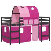 vidaXL Kids' Loft Bed with Tunnel without Mattress Pink 80x200 cm