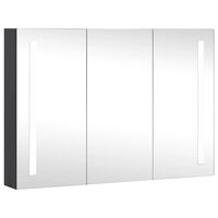 vidaXL LED Bathroom Mirror Cabinet 89x14x62 cm