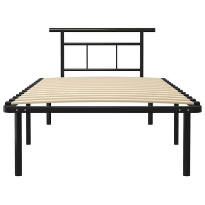 vidaXL Bed Frame without Mattress Black Metal 100x200 cm