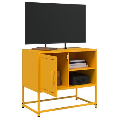 vidaXL TV Cabinet Mustard Yellow 68x39x60.5 cm Steel