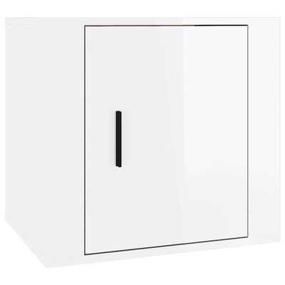 vidaXL Bedside Cabinets 2 pcs High Gloss White 50x39x47 cm