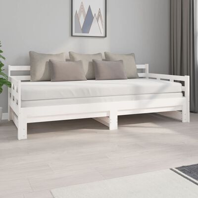 vidaXL Pull-out Day Bed without Mattress White 2x(90x200) cm