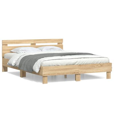 vidaXL Bed Frame without Mattress Sonoma Oak 140x200 cm