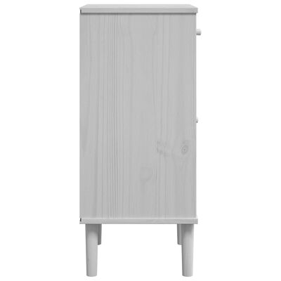 vidaXL Bedside Cabinet SENJA Rattan Look White 40x35x80 cm Solid Wood Pine