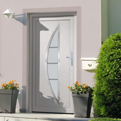 vidaXL Front Door White 98x208 cm PVC