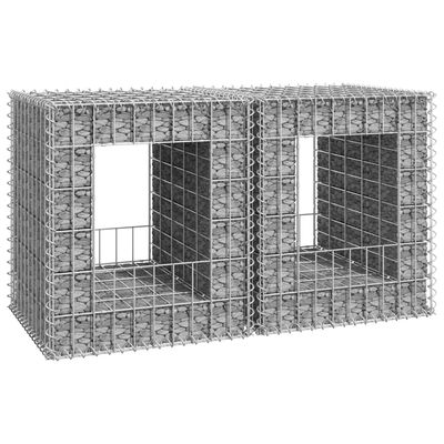 vidaXL Gabion Basket Posts 2 pcs 50x50x60 cm Iron