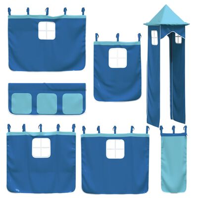 vidaXL Kids' Loft Bed with Tower without Mattress Blue 80x200 cm