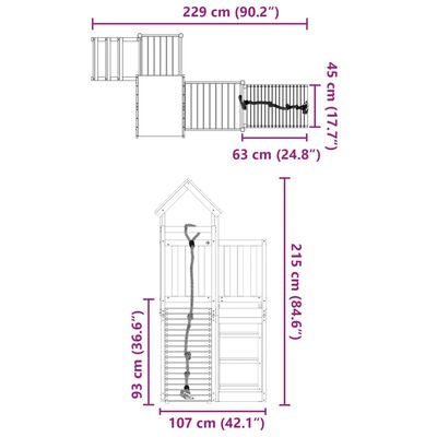 vidaXL Outdoor Playset Impregnated Wood Pine