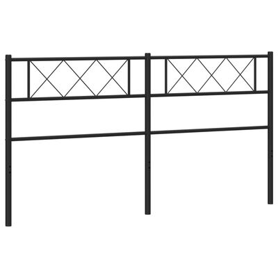 vidaXL Metal Headboard Black 180 cm