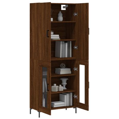 vidaXL Highboard Brown Oak 69.5x34x180 cm Engineered Wood