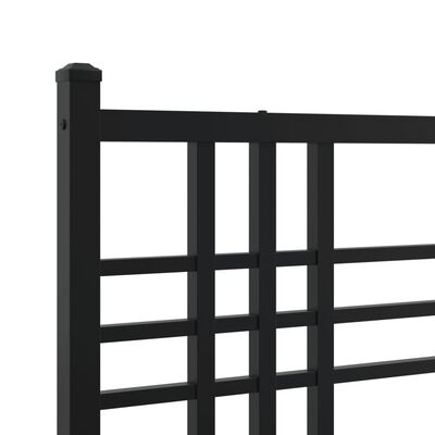 vidaXL Metal Bed Frame without Mattress with Headboard Black 100x200 cm