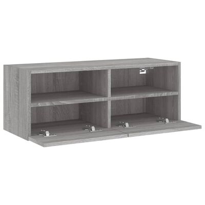 vidaXL TV Wall Cabinet Grey Sonoma 80x30x30 cm Engineered Wood