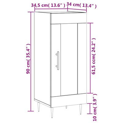 vidaXL Sideboard White 34.5x34x90 cm Engineered Wood