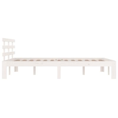 vidaXL Bed Frame without Mattress White Solid Wood 120x200 cm