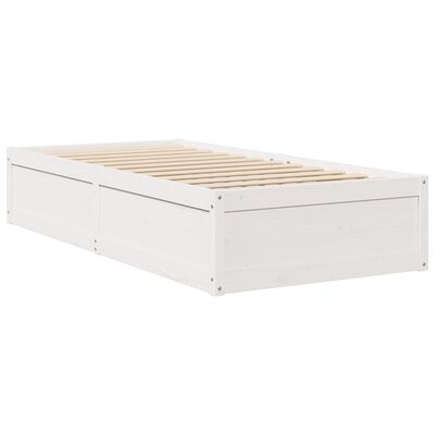 vidaXL Bed with Mattress White 100x200 cm Solid Wood Pine