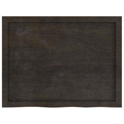 vidaXL Bathroom Countertop Dark Brown 80x60x(2-4) cm Treated Solid Wood