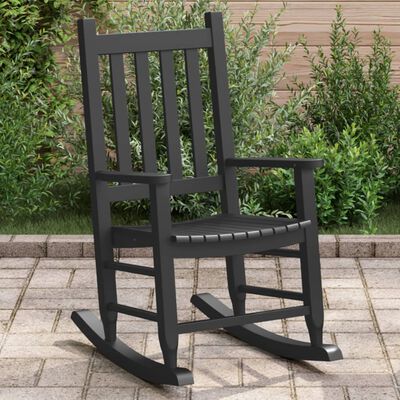 vidaXL Rocking Chair for Children Black Solid Wood Poplar